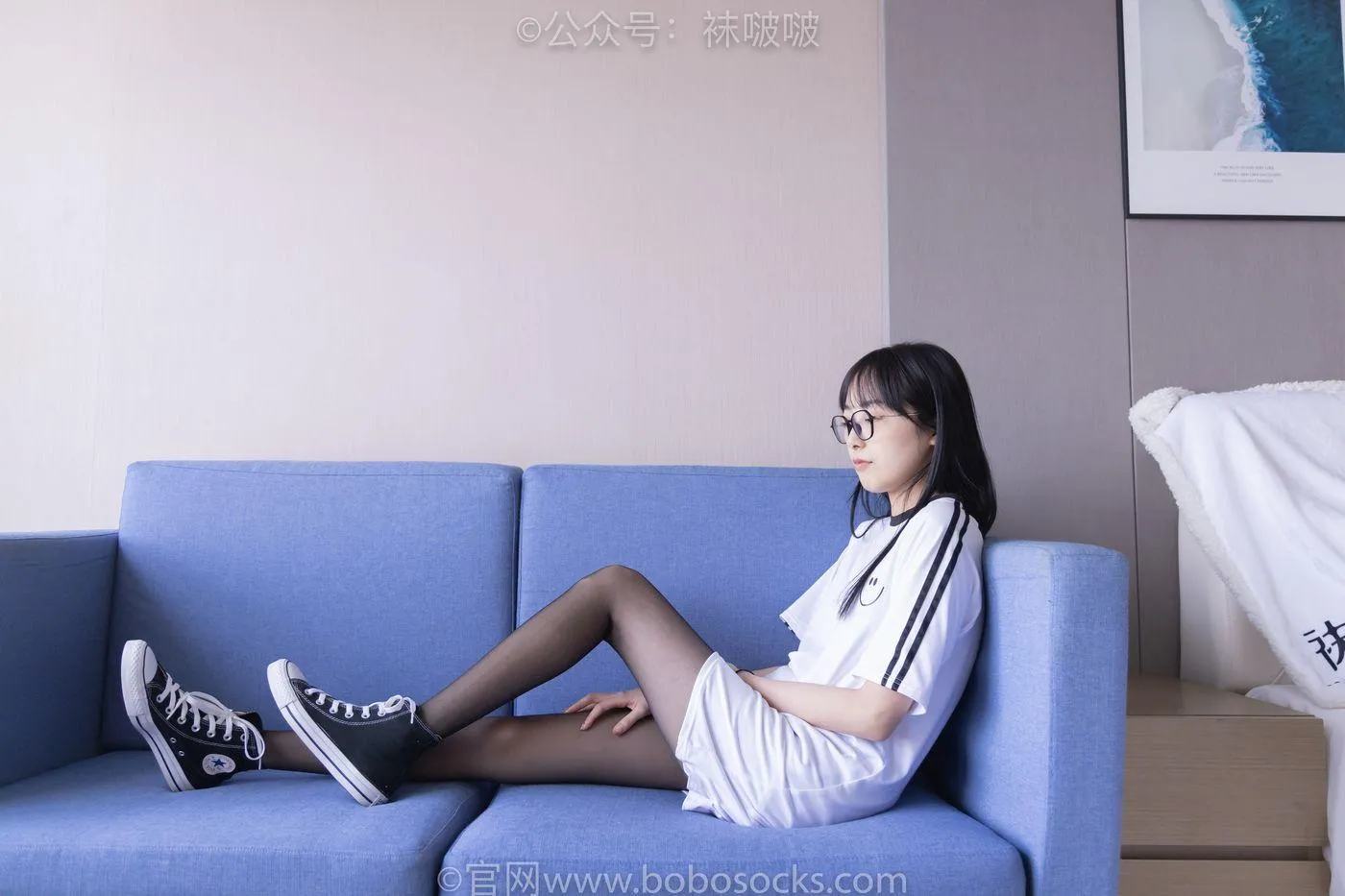 [BoBoSocks袜啵啵]NO.067 稚予-匡威帆布鞋、黑丝 [125P]插图5
